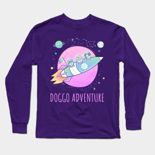 Doggo cosmic adventure Long Sleeve T-Shirt